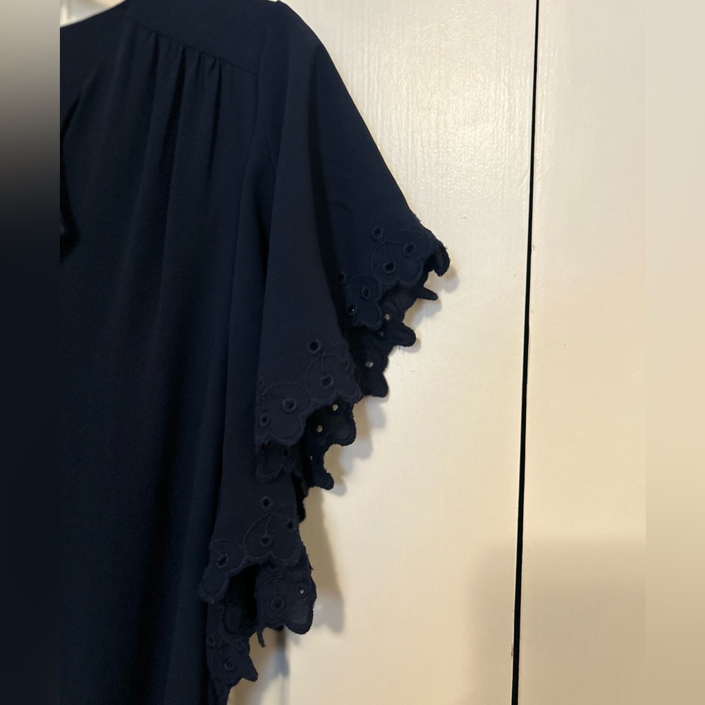 Loft navy eyelet belted dress - Picture 3 of 7